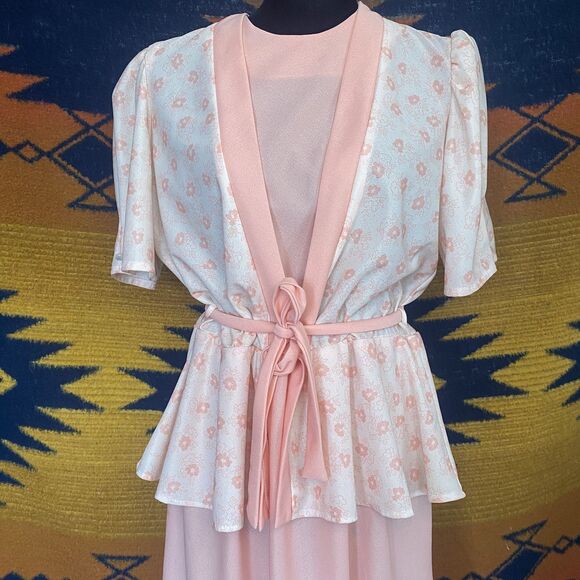 Vintage KR of NY Peplum Style Dress. Midi. Spring. Size 14. USA. 70’s/80’s. - Picture 11 of 15